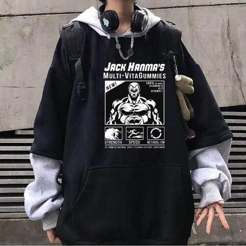 Japanese Anime Baki the Grappler Hoodies Funny Long Sleeve Streetwear Sudaderas Con Capucha