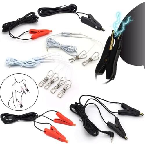 BDSM Electric Shock Nipple Clamp Labia Clip Electro Stimulation Clitoris Clips Breast Enlarger Massage Couple Flirting Sex Toys