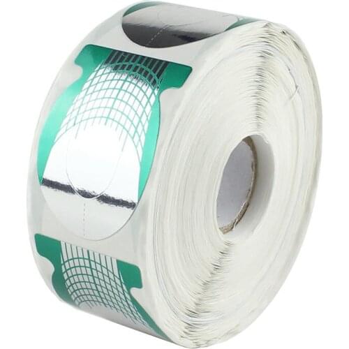 Green 500 PCS/Roll Nail Form Guide Forms For UV Gel #NA664