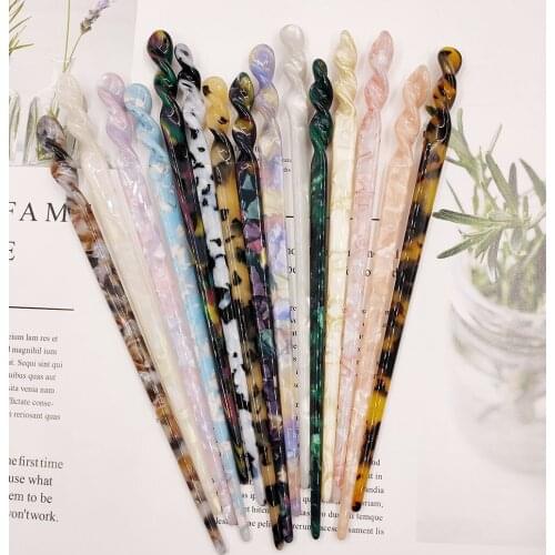15 colors Hair Sticks Acetate Headbands For Women Elegance Lady Hairpins Fashion Hair Clip Hair Accessories Headwear