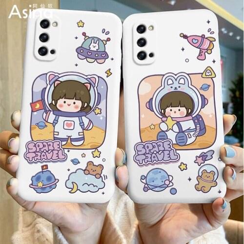 ASINA Liquid Silicone Case For OPPO Reno 2 3 4 5 Pro Shockproof Cute Cartoon Cover Bumper For Realme X7 Find X3 Lite Fundas Fuji