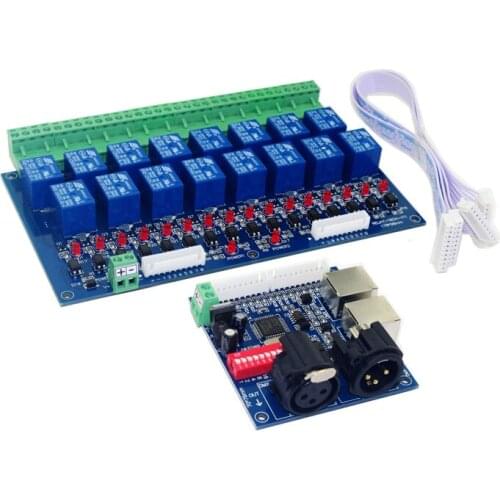 16CH Relay switch dmx512 Controller,relay output,DMX relay control,16way relay switch DC12V main-board & DMX-RELAY-16CH