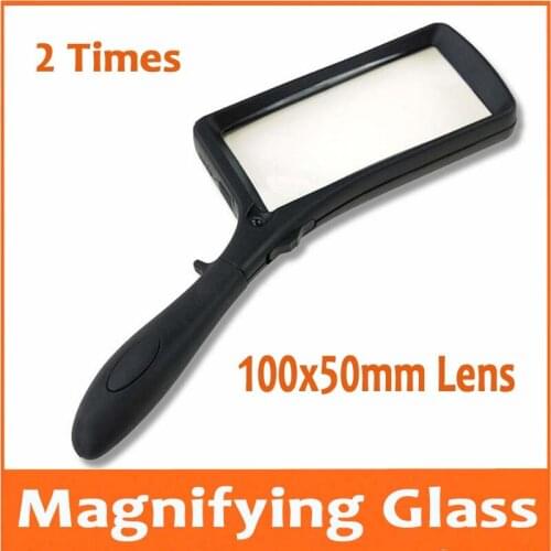 2 Times 100x50mm Lens Educational Handheld Reading magnifying glass Insects observation Toy Gift Magnifier for old Man Child