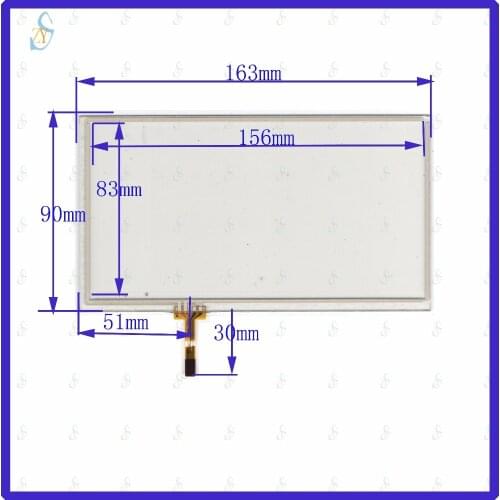 ZhiYuSun 163mm*90mm KDT-6035 7inch 4-wire resistive touch panel for Car DVD, 163*90GPS Navigator screen glass