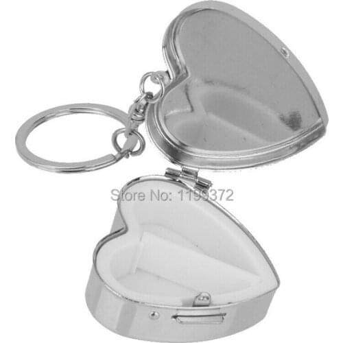 500pcs Heart Shaped Metal 2 Grid Pill Box boxes Organizer Medicine Container Case Jewellery Storage Pocket Portable Heart Shape