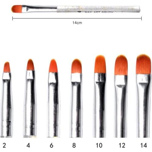 7pcs Acrylic Nail Art Brush Uv Gel Nail Tips Painting Pen Manicure Tool Kit French Liner Diy Design Drawing Extension Builder