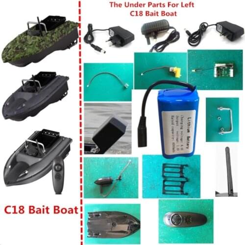 7.4V 5200mAh Battery/Remote Control/Recevier/Handle/Charger/Motor for C18 RC Remote Control Fishing Bait Boat Spare Parts C18