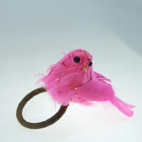 Free shipping feather bird napkin ring with colorfull decoration Qn19101801