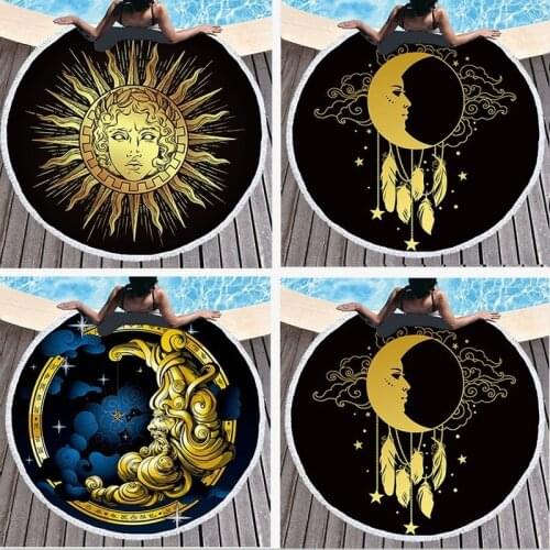 Sun moon large beach towels Beach towel For home beach towel Bath towels Large beach towel Towels Microfiber towel strandlaken