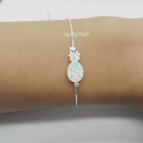 1pc Free shipping op17 Synthetic Opal pineapple Bracelet 7.1*14mm Opal Bracelet with 925 Sterling silver fashion jewelry