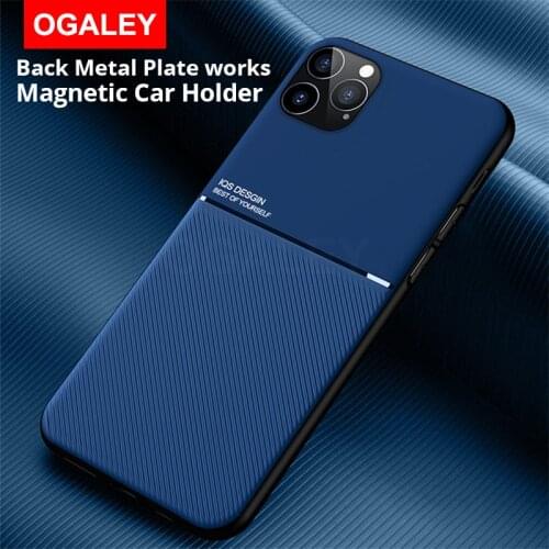 Luxury Retro Case For iPhone 11 12 Pro Max iPhone12 12Pro Case Magnetic Metal Car Holder Back PU Leather Full Cover For iPhone11