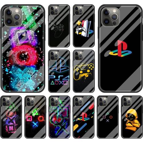 Phone Case For iPhone 11 Pro XR X XS Shell For iPhone 12 Pro Max 7 8 Plus SE 2020 Glass Back Cover playstation 5 console ps5