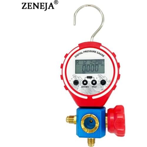 Digital Refrigeration Manifold Pressure Gauge Vacuum Pressure Temperature Meter Test Air-Conditioning Suitable for R410A R134A
