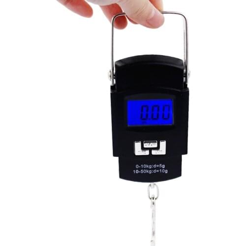 50kg 10g Electronic digital LCD display Balance scales Digital Fish Hanging Scale with backlight 30%off