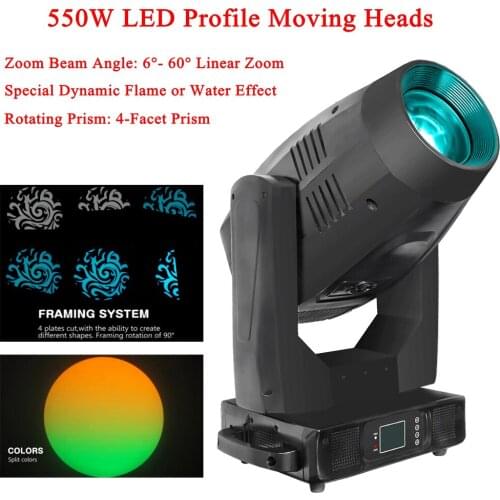 Hot Sale Stage Lighting Effect 550W LED Profile Moving Head Light Rotating 4-Facet Prism Professional Disco Party JD Equipment