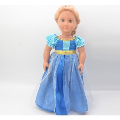 18 inch 45cm Toys Doll clothes Fashion Blue princess dress American doll Accessories Girls gift
