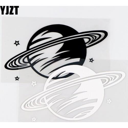 YJZT 13.6X7.5CM Planet Saturn Personalised Vinyl Decal Car Window Decor Car Sticker Black / Silver 10A-0370
