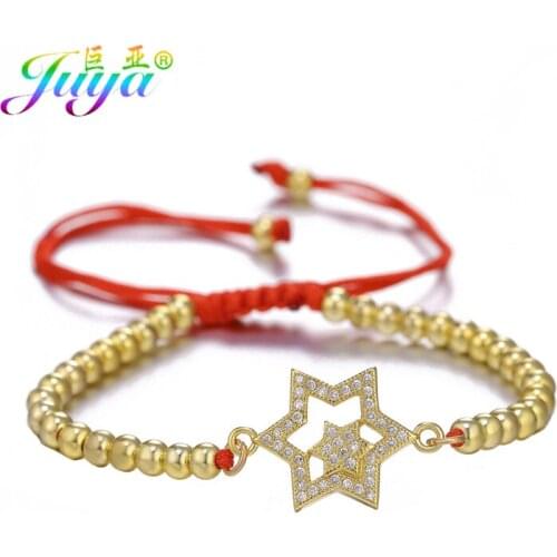 Juya Handicraft Judaism Bracelets Gold//Rose Gold Star Of David Bracelets For Women Men Adjustable Chain Bracelet Supplies