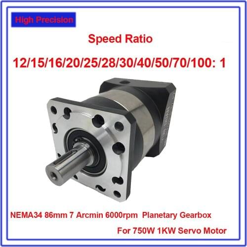 25:1 Speed Ratio 90mm Flange Nema34 Planetary Reducer 19mm Input shaft Gearbox Reducer for 750W 1 KW Servo Motor