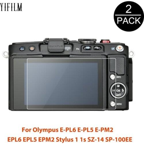 2Pcs For Olympus E-PL6 E-PL5 E-PM2 EPL6 EPL5 EPM2 Stylus 1 1s SZ-14 SP-100EE Digital Camera Screen Protector 2.5D Tempered Glass