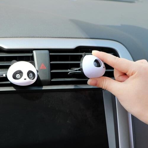 2Pcs Lovely Panda Car Air Vent Outlet Fragrance Perfume Decorations Freshener