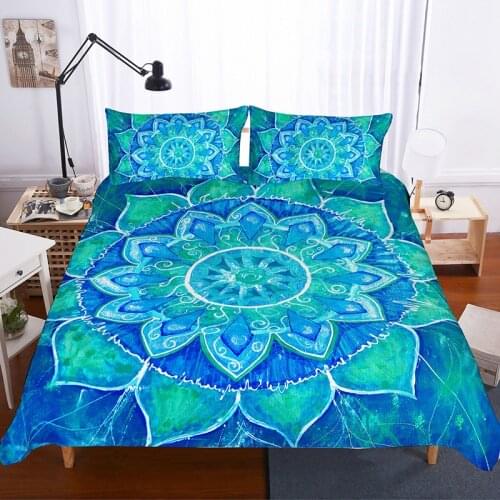 Fanaijia 3d Mandala bedding set queen size boho Duvet Cover Bohemian Bed Set Bedclothes full size bed set