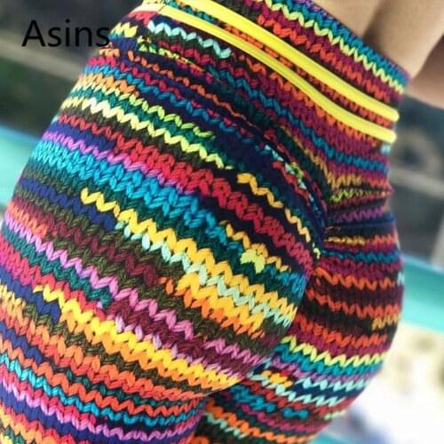 Asins workout leggings 2019 new hot women casual fashion printing slim elastic force breathable hip fitness run motion leggings