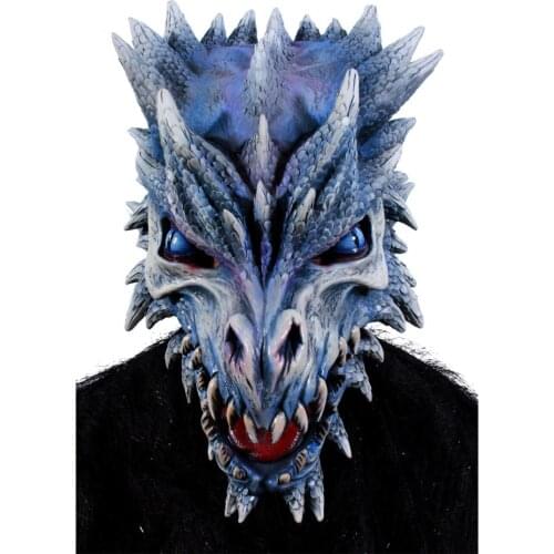 Reneecho Ice Dragon Adult Mask Fashion Halloween Mask Men Latex Masks