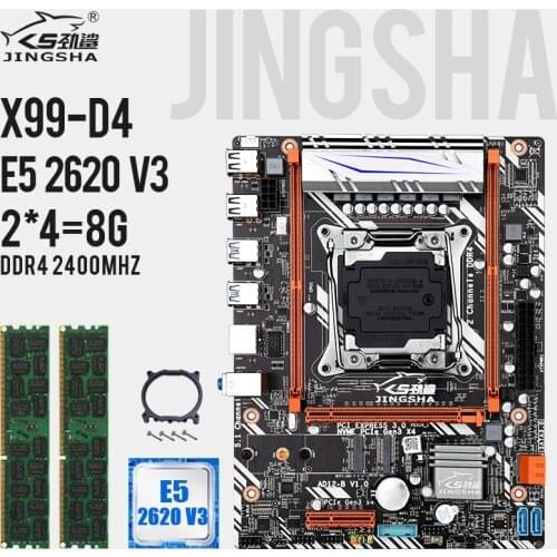 X99 D4 motherboard set with E5 2620V3 and 2pcs 4GB 2400MHZ ECC REG memory support NVME M.2 WIFI SSD