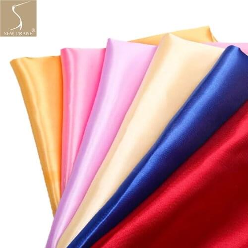 Soft Luxury Plain Silk Satin Lining Fabric Wedding Evening Dress Fabric Multi Color Apparel Material By The Meter，150cm Wide