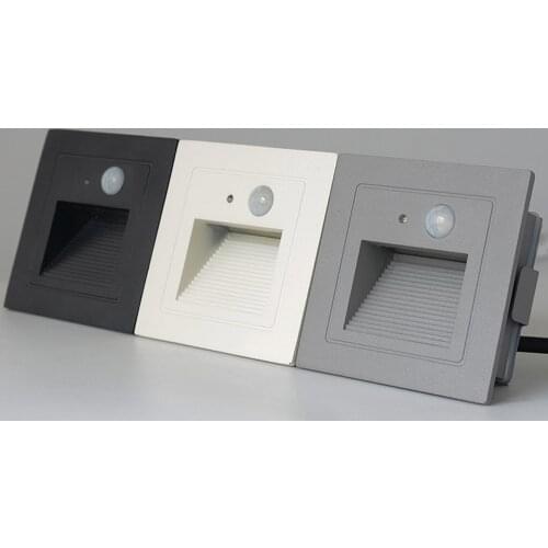 Sensor Outdoor Waterproof Wall+Lamps PIR Motion LED Corridor Step Stair Light Embedded Square Wall Corner Lamp Garden