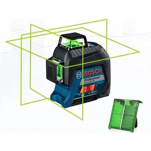 BOSCH GLL3-60XG Laser Level 12Lines Green Laser Leveling Projection Line Optional Tripod Dustproof Indoor Outdoor Available