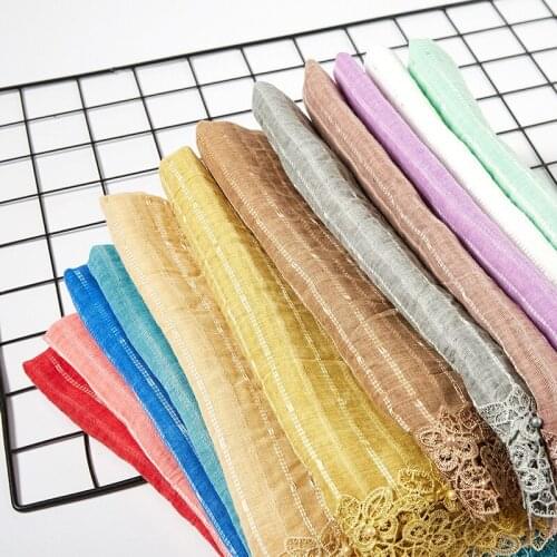 New lace hijab scarf female Malaysia headscarf Muslim head cove turban abaya muslim dress high quality wraps scarves/scarf 1pc