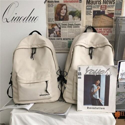 Qiaoduo Solid Color Women Rucksack Large School Bag Backpack for Teenage Girls Fashion Casual College Student Backpack TravelBag
