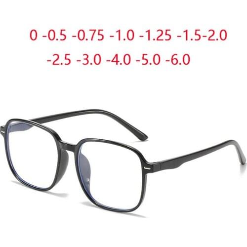 Big Frame Anti Blue Rays Short-sight Eyewear Women Men Plastic Chameleon Myopia Lens Prescription Spectacles 0 -0.5 -1.0 To -6.0