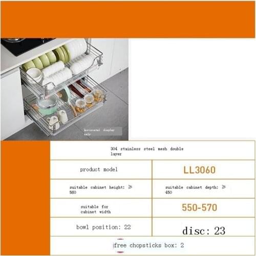 Organizar Organizador Pantry Gabinete Mutfak Armario De Cocina Despensa Stainless Steel Organizer Cozinha Kitchen Cabinet Basket