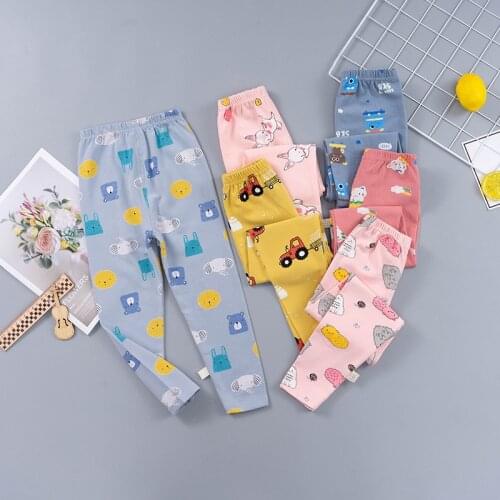 Autumn Childrens Pants Boys And Girls Cotton Homewear Cartoon Printed Trousers WT187