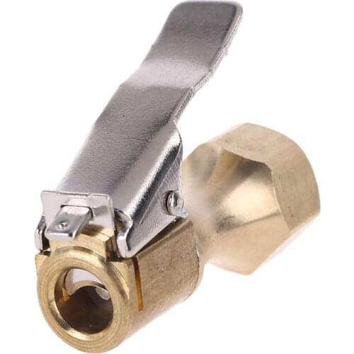 Air Chuck 1/4" Heavy Duty Tire Chuck with Clip for Inflator Gauge Air Compressor