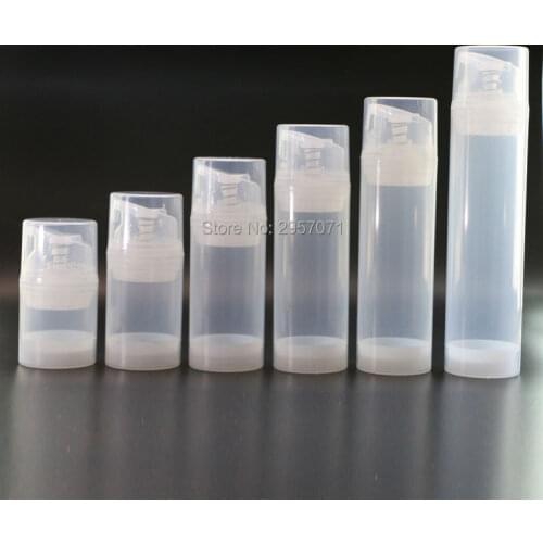 Transparent Clear Essence Pump Plastic Airless Bottles for Lotion Cream Shampoo Bath Empty Cosmetic Containers Packaging 100pcs