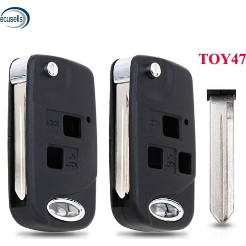 SALE ! Replacement 2/3 Button Flip Key Fob Case Folding Remote Shell for Toyota Celica Avensis RAV4 Prado Camry TOY47