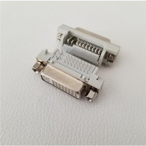 DVI Socket 24+5Pin Female Head 90 Degree Bending Welding Adapter Connector Jack Plug White
