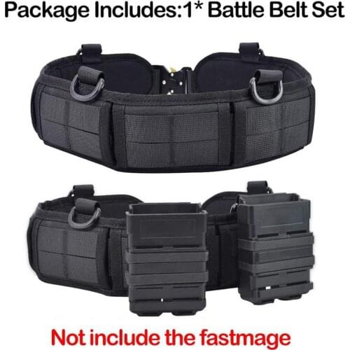 Molle Waist Belt Tactical Belts Outdoor Waist Belt Combat Soft Padded CS Multi-Use Equipment for Airsoft Hunting Adjustable