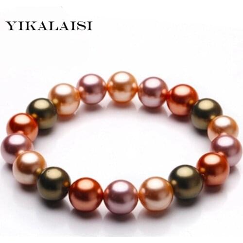YIKALAISI 2017 Charm Bracelet Pearl Jewelry Green Pearl Shellfish Bracelet & Bangles For Women for girls wedding gifts