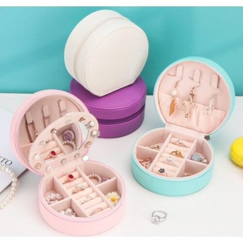 Jewelry Box Organizer Travel Jewelry Case Portable Jewelry Bag Leather Storage Box Desktop Organizer Organizador De Joyas