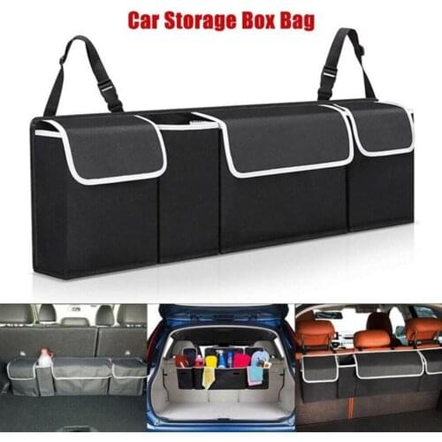 Foldable Auto Seat Back Organizer Oxford Waterproof Collapsible Truck Storage Bag Multi Hanging Pocket