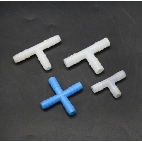 T-Shaped 8mm 10mm Cross Tee Barbed Connectors Garden Hose 3-Way Water Splitter Poultry Farming Tools 20pcs