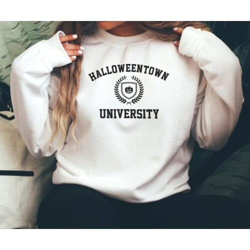Halloween Town University Sweatshirt funny slogan grunge pure cotton casual gift gift pullovers young hipter party street tops