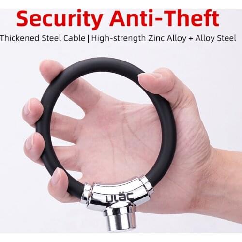 ROCKBROS Bike Lock Anti-theft Ring Lock MTB Road Bicycle Cable Lock Bike Portable Mini Safety Padlock Bike Accessories