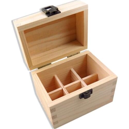6 Slot Solid Wood 5ml Essential Oil Bottle Storage Box Packing Wooden Container Organizer
