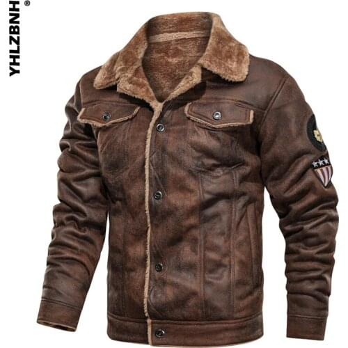 YHLZBNH Winter Warm Men Long Sleeve Coat Army Tactical Jackets Pilot Bomber Flight Military Male Thick Fleece Cotton Wool Liner